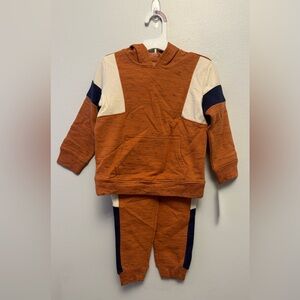 Cat & Jack Boys 2 Piece Hooded Orange Jogging Suit 3T